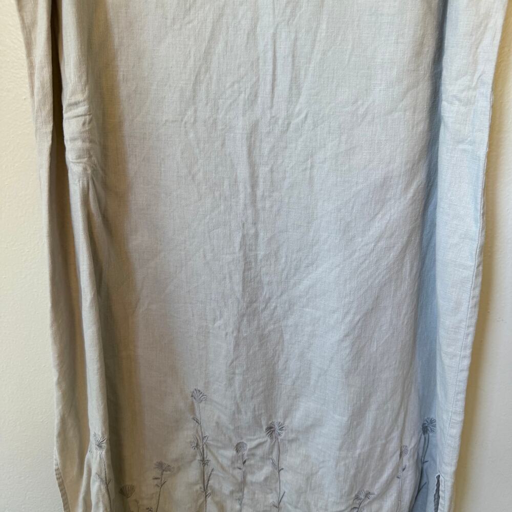 LINEN Embroidered No Tag MIDI Long Tank Dress Size 1X - Picture 8 of 11